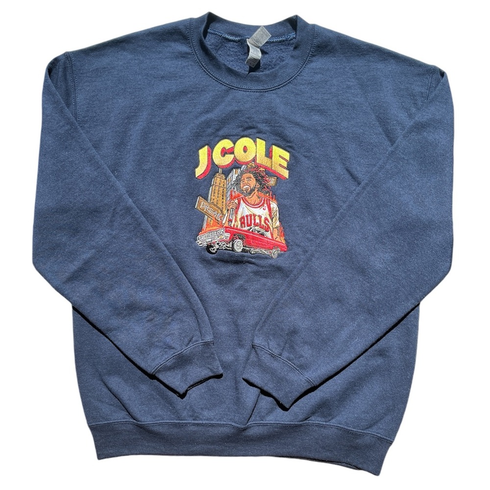 JCole Tale of Two Cities Custom Handmade Embroidered Crewneck Sweatshirt